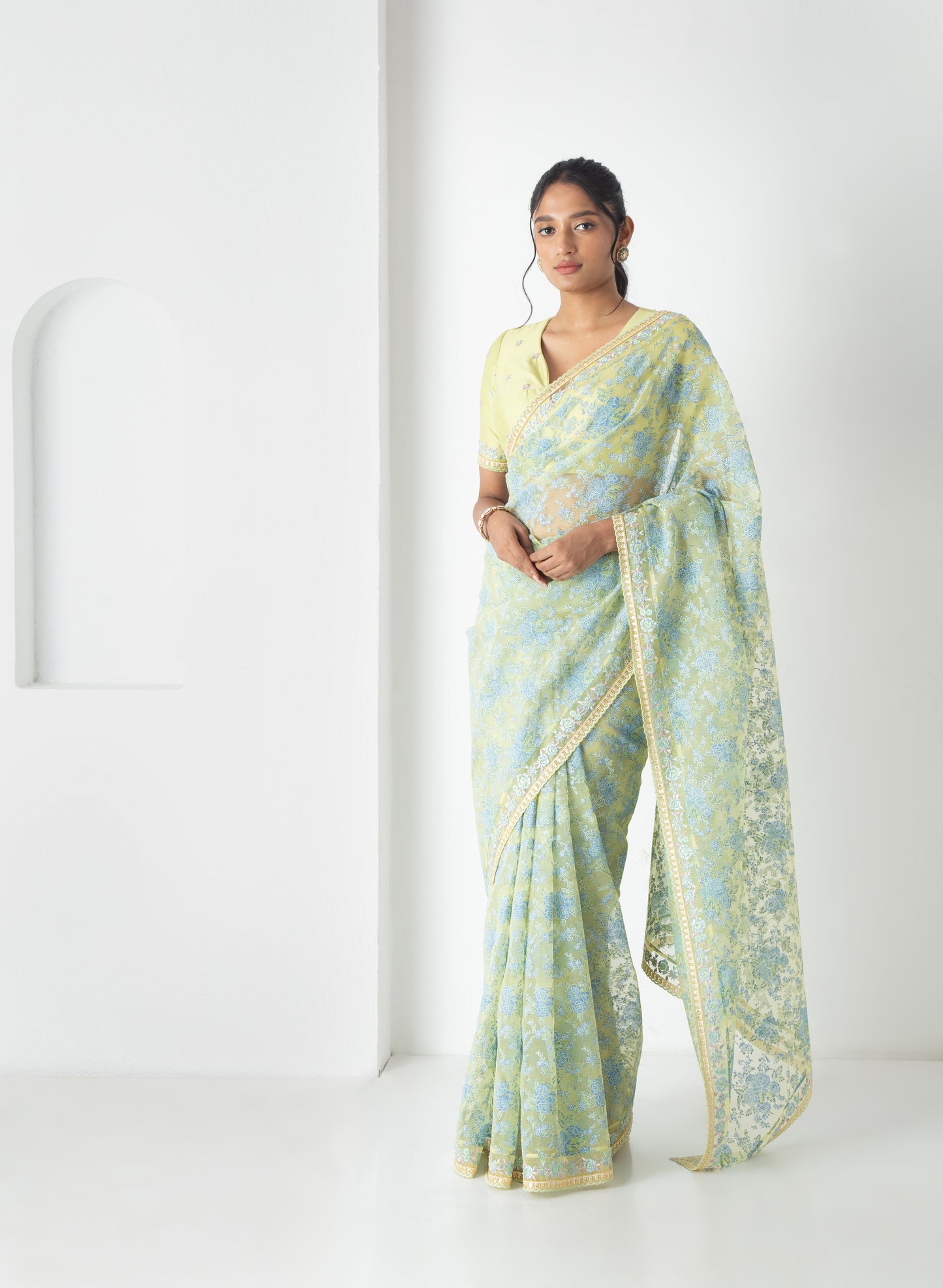 Rinsha Saree Yellow Plum