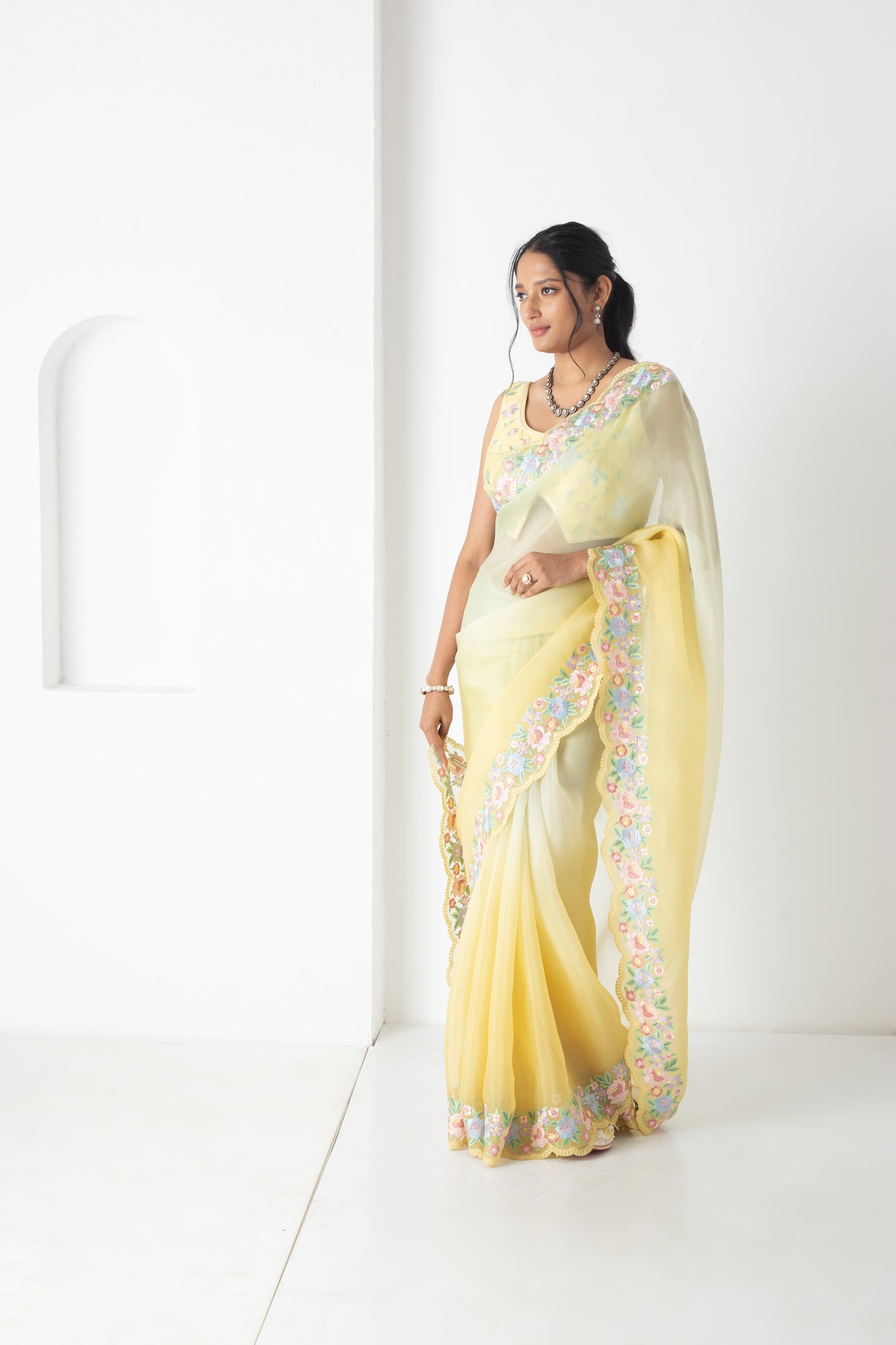 Kaisa Saree Yellow-Green