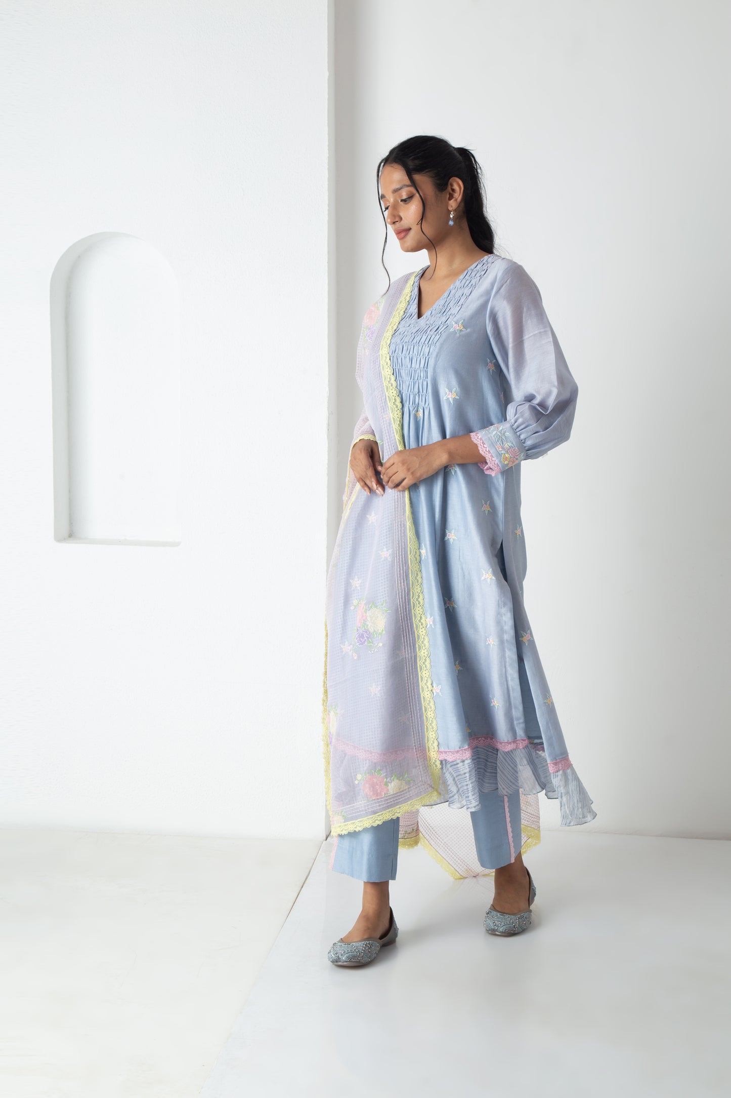 Riona Kurta Powder Blue