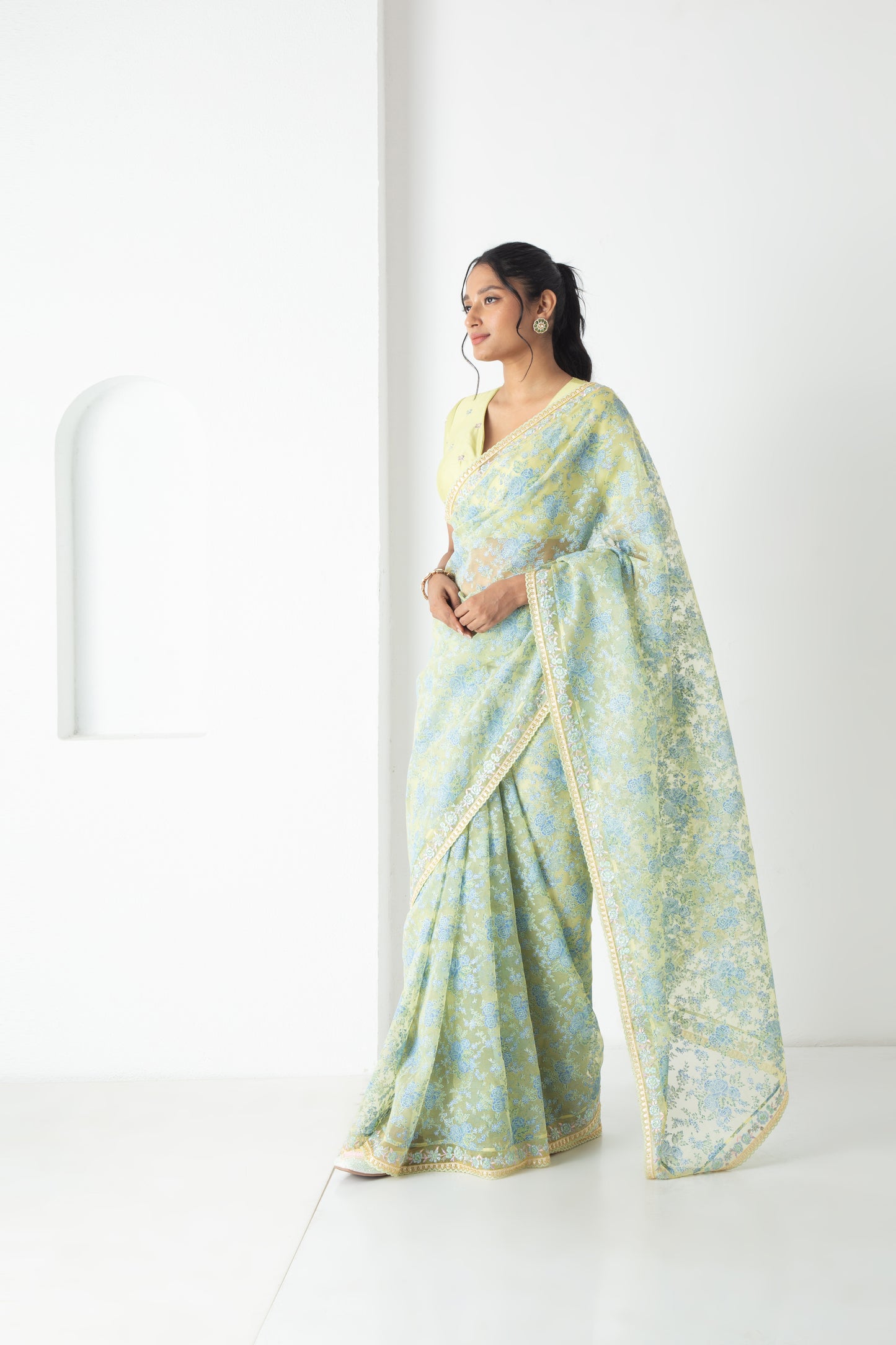 Rinsha Saree Yellow Plum