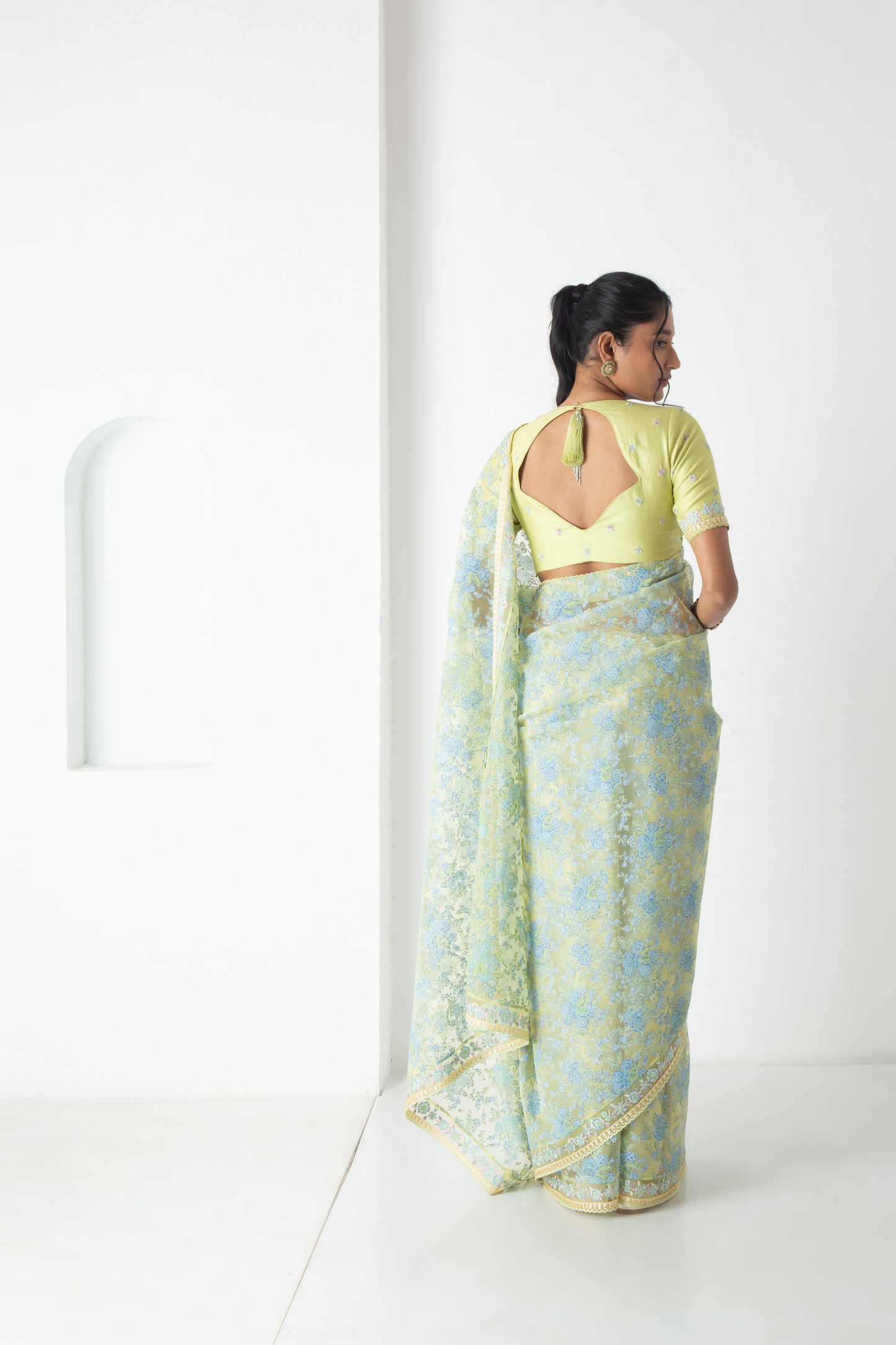 Rinsha Saree Yellow Plum