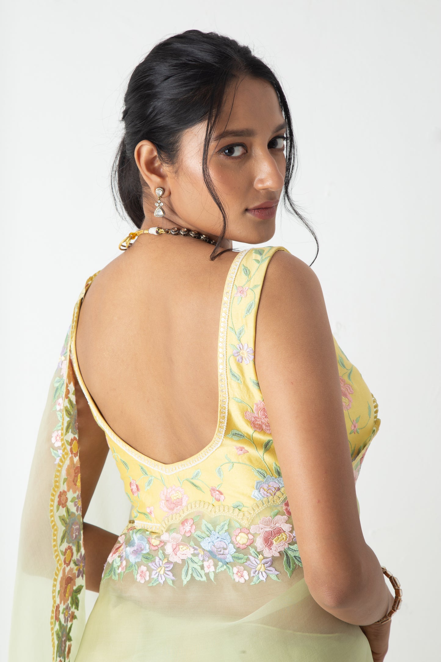 Kaisa Saree Yellow-Green
