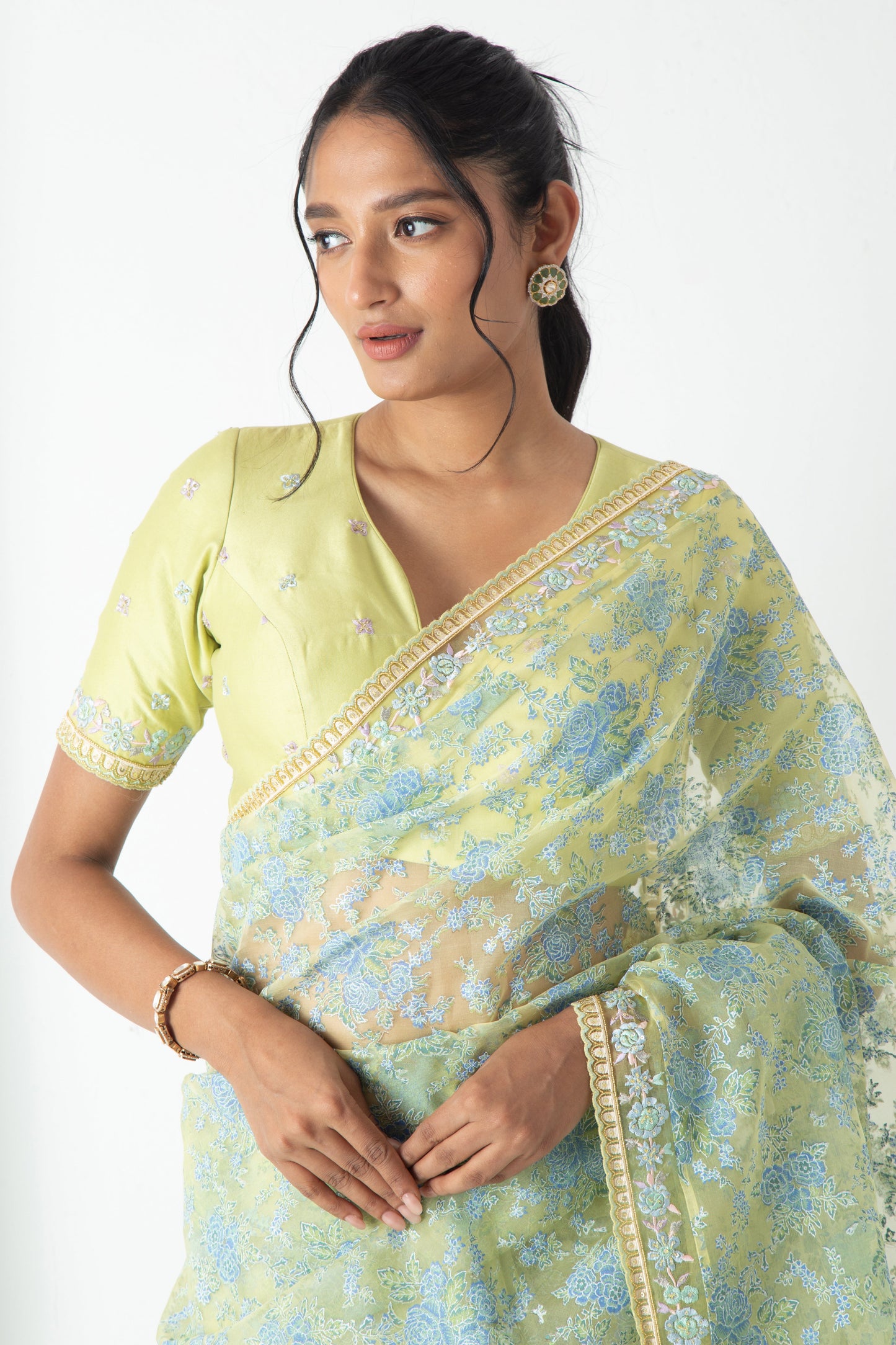 Rinsha Saree Yellow Plum