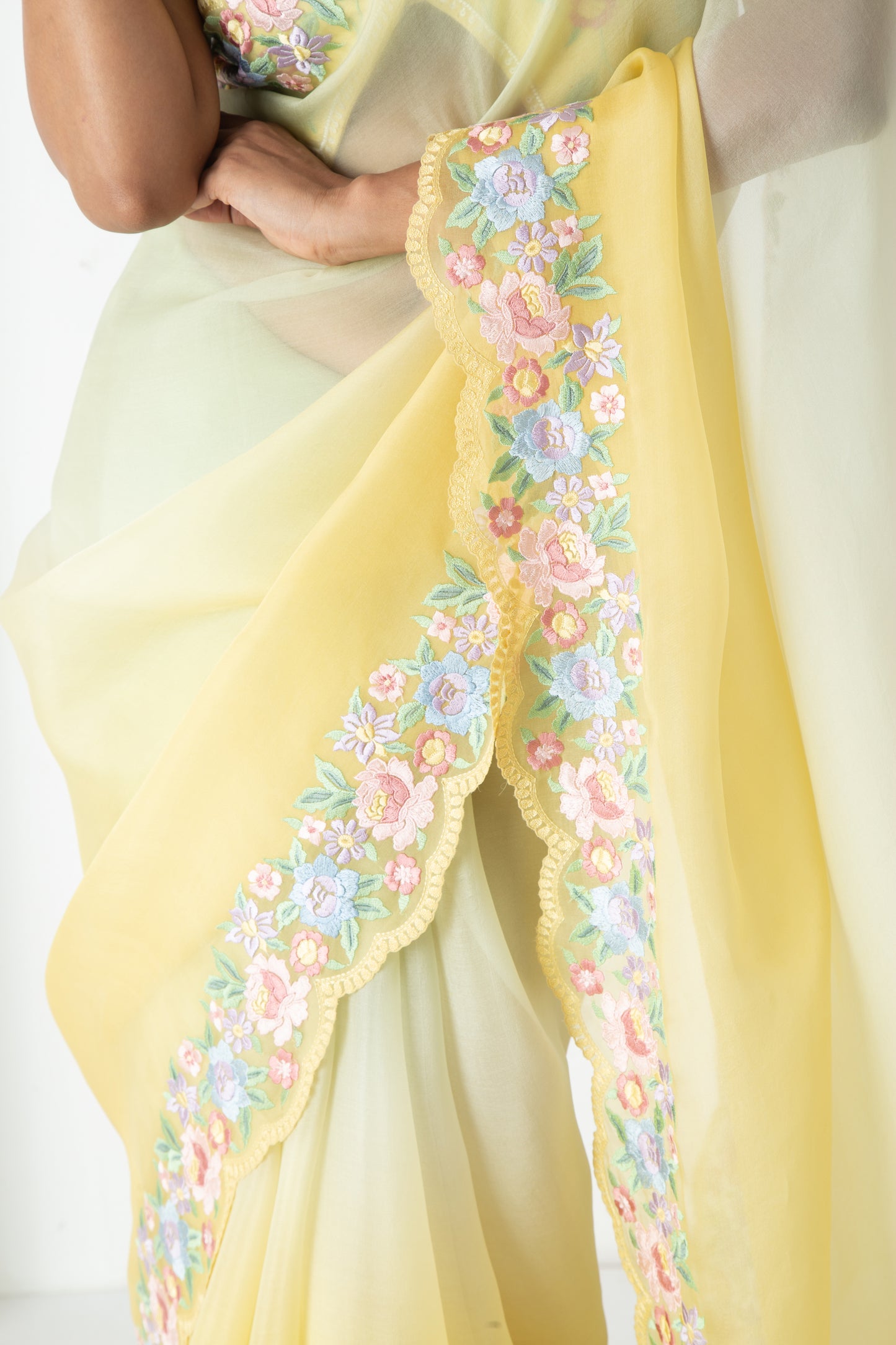 Kaisa Saree Yellow-Green