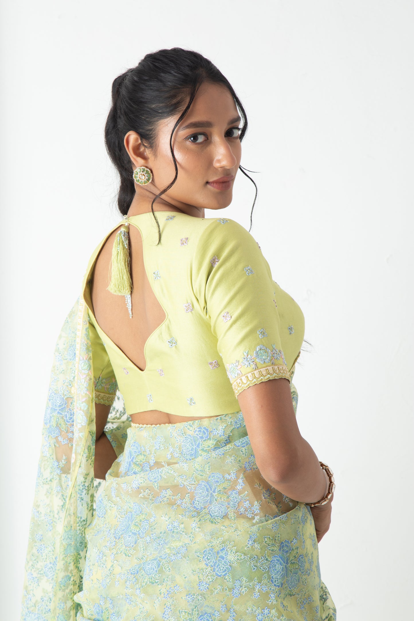 Rinsha Saree Yellow Plum