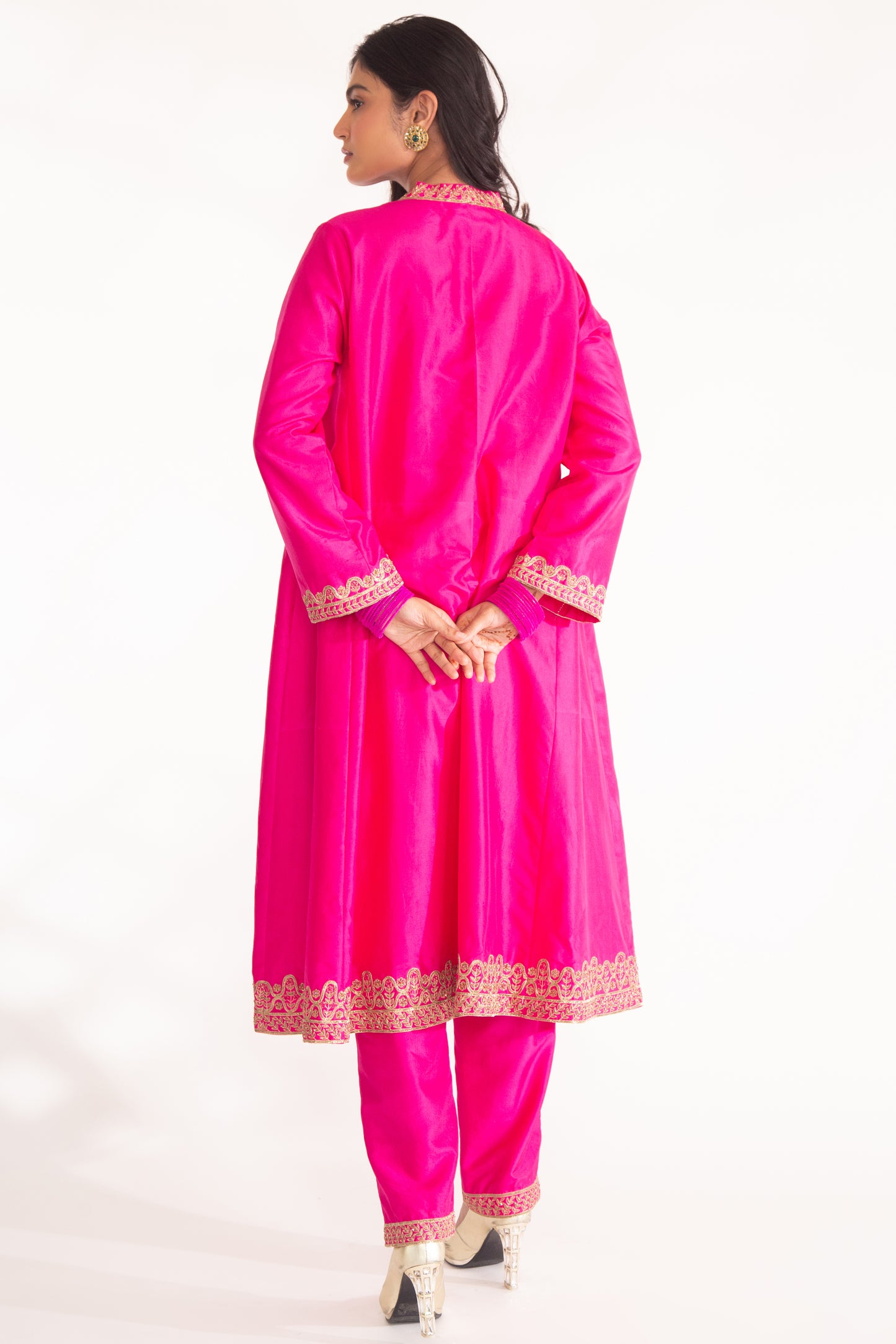 Dhriti Kurta Set Magenta Pink
