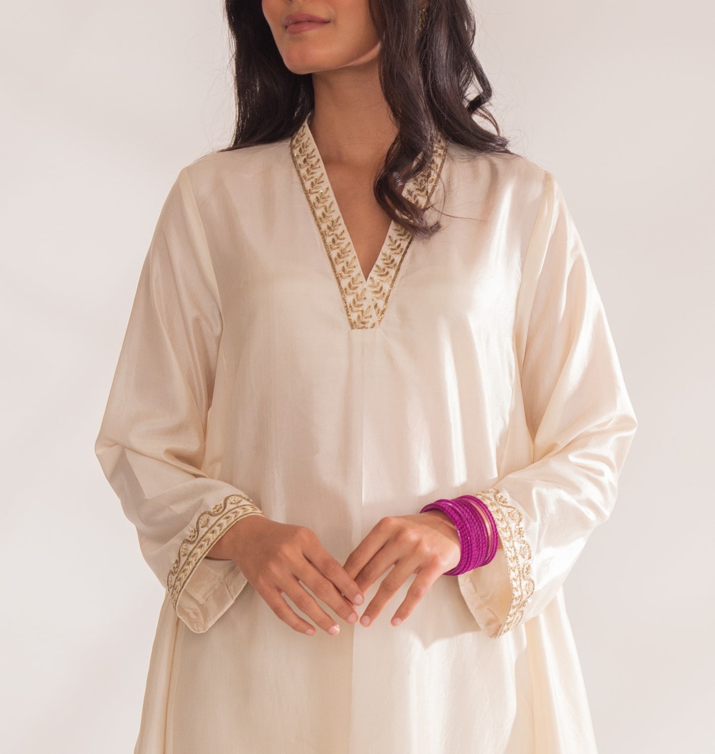 Dhriti Kurta Set Ivory