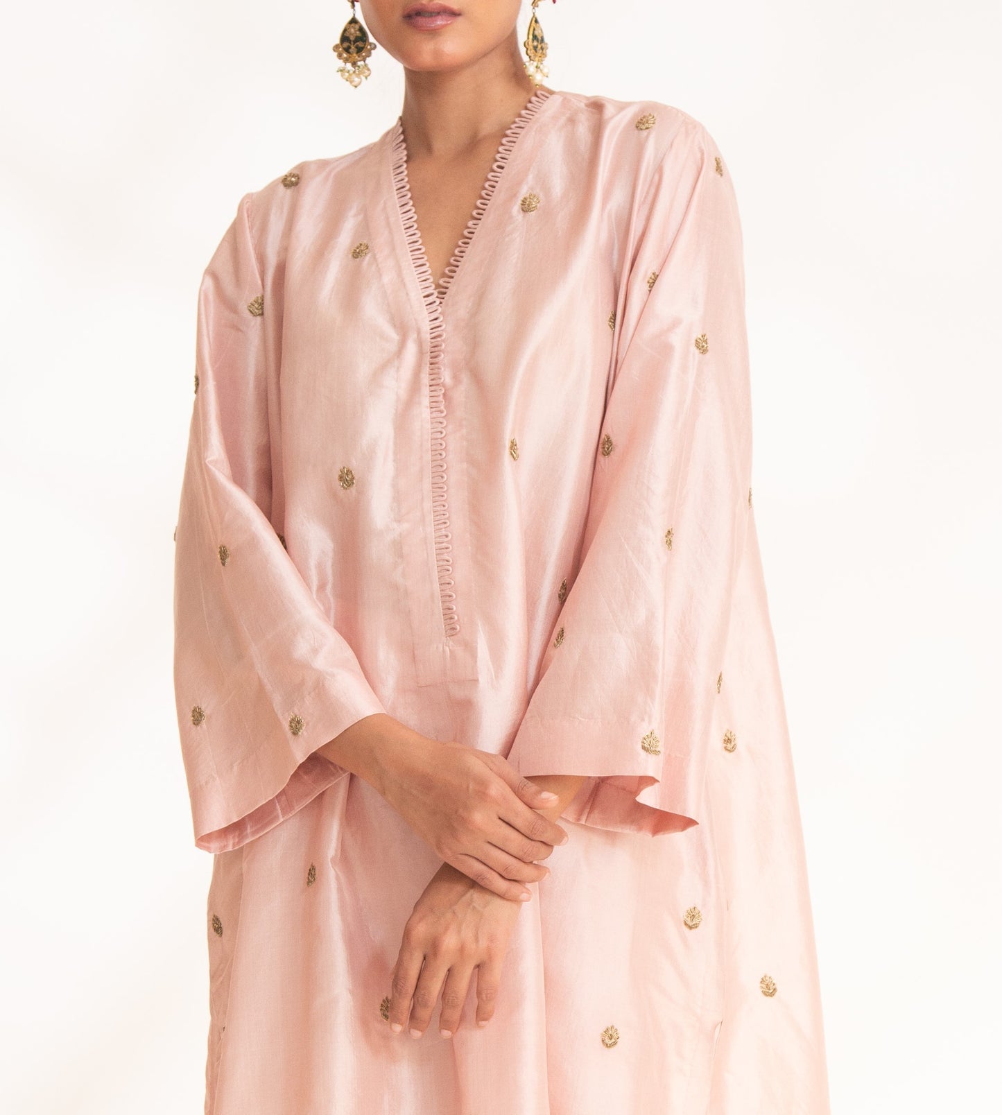 Ojal Pink Kurta Set Nude Pink