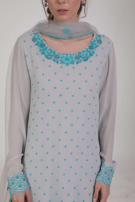 Eva Kurta Set Grey