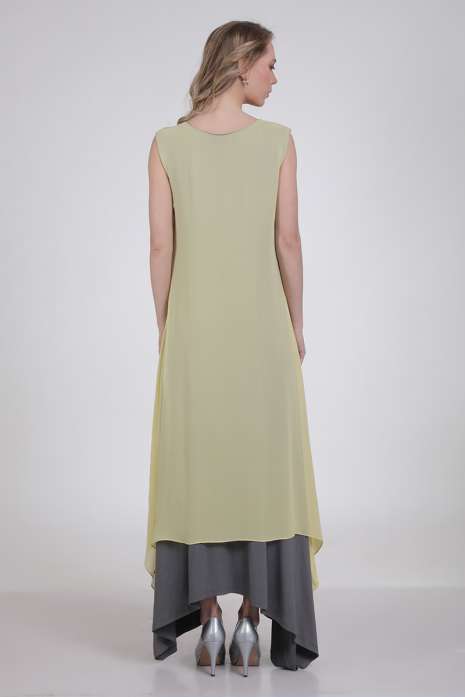 Layered Tunic Deep Grey Yellow