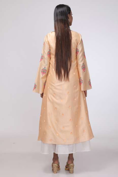 Layered Kurti Peach and Ivory