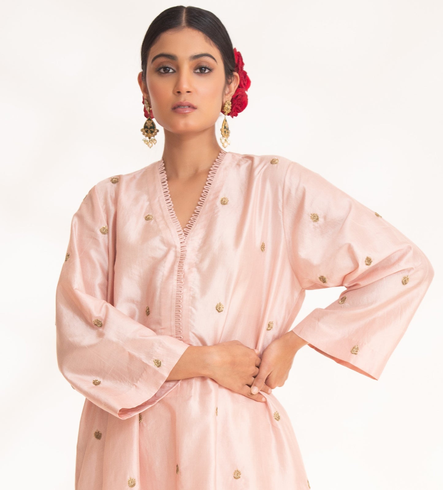 Ojal Pink Kurta Set Nude Pink