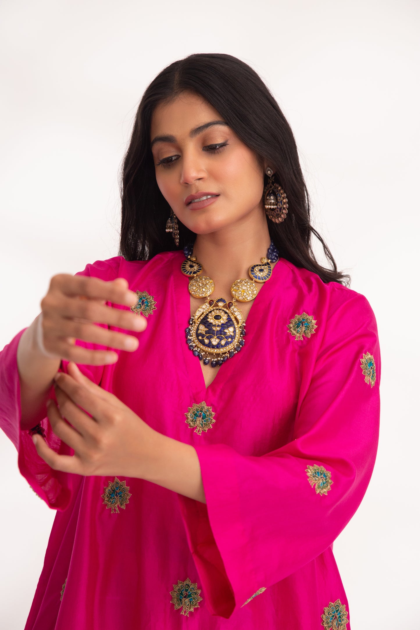 Devya Kurta Set Magenta Pink