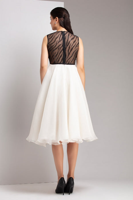 Black & White Organsa Barbie Dress Black and White
