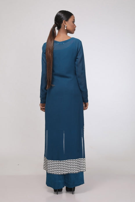 Tunic with Pant Teal and Ivory