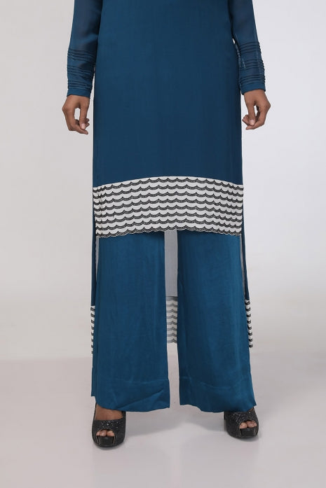 Tunic with Pant Teal and Ivory