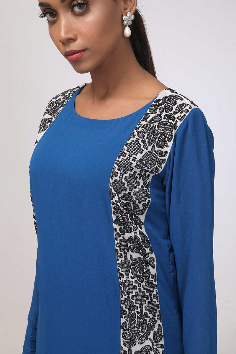 Emilia Tunic Set Teal and Ivory