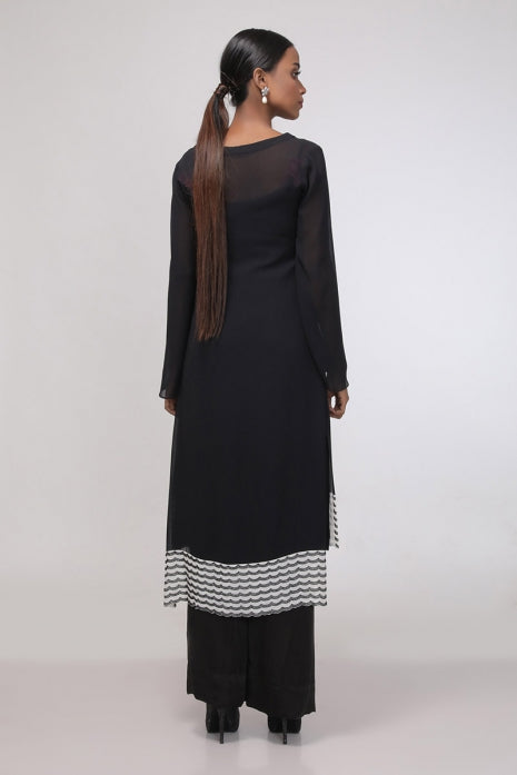Eleanor Tunic Black and Ivory