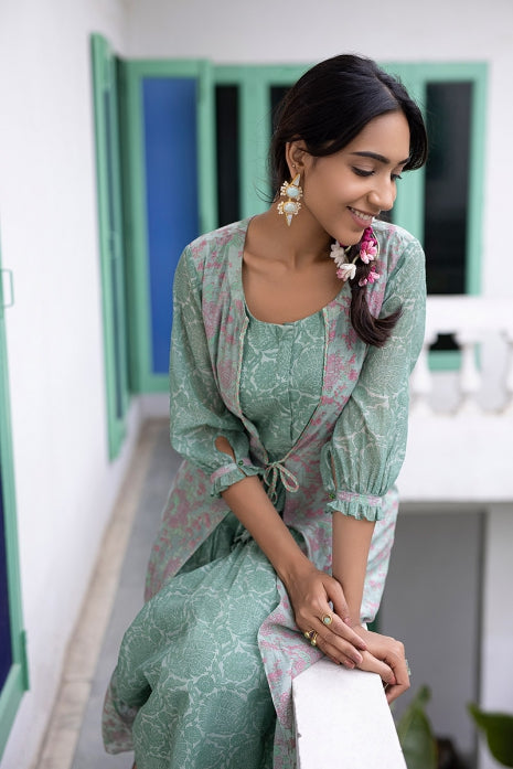 Nitya Kurta Set Olive Green