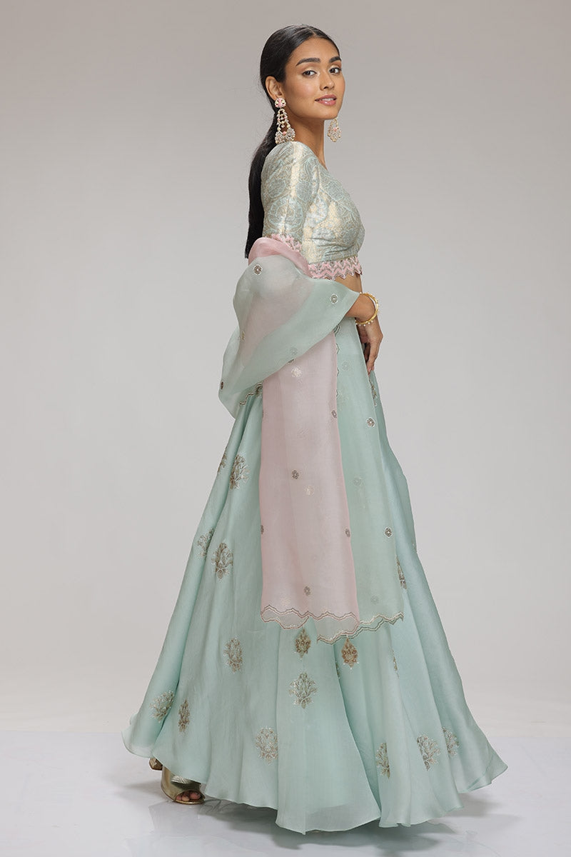 Peridot Lehenga Set Mint