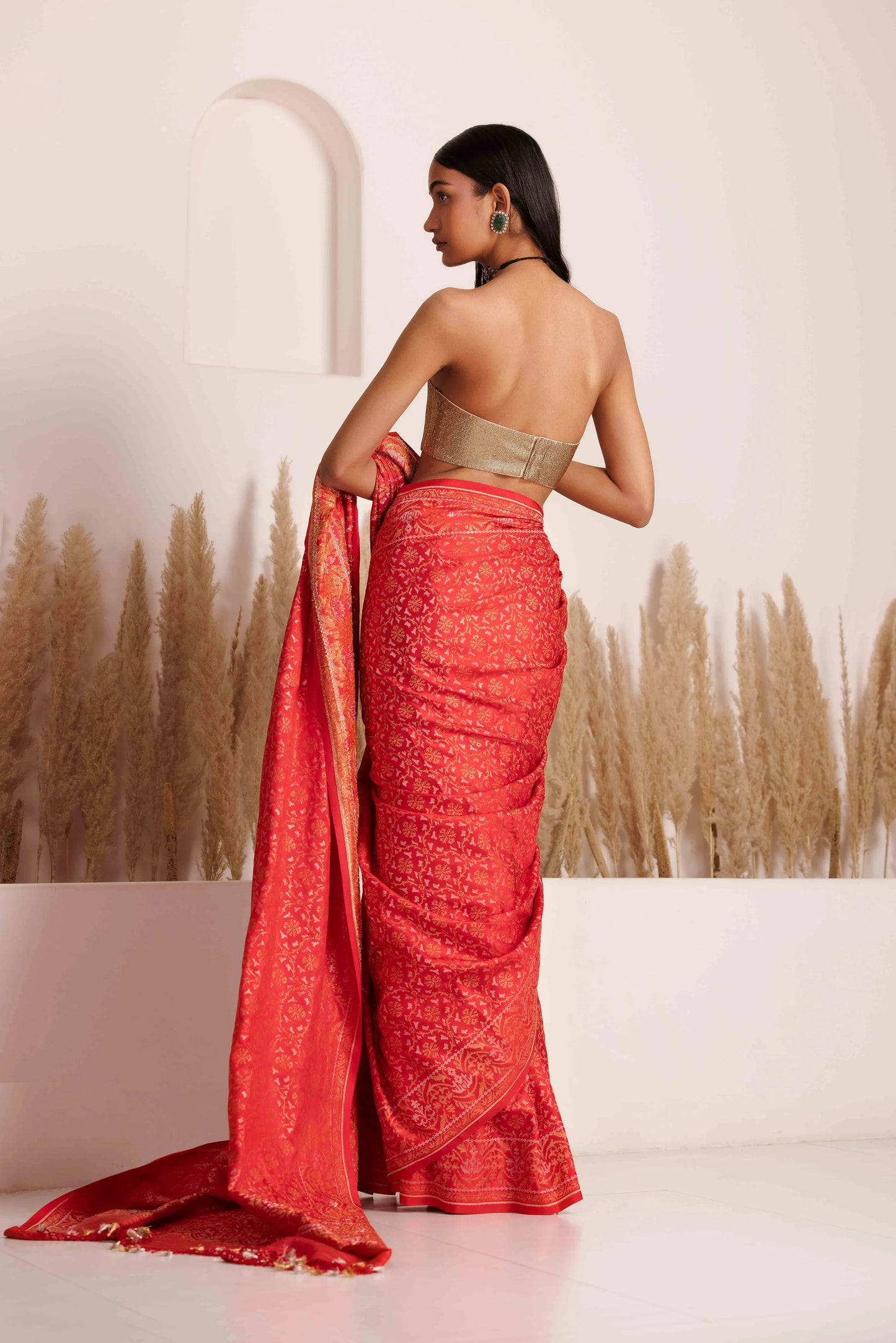 Ishwari Saree Red and Gold