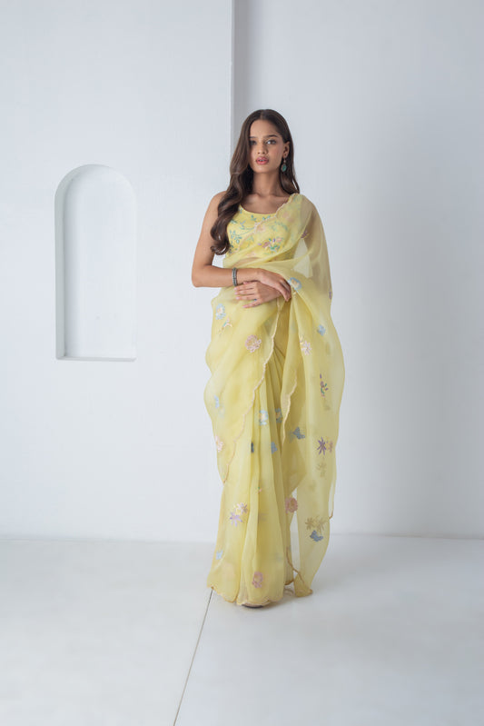 Kahlei Saree Illuminating Yellow