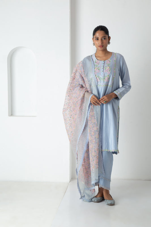 Liya Kurta Powder Blue