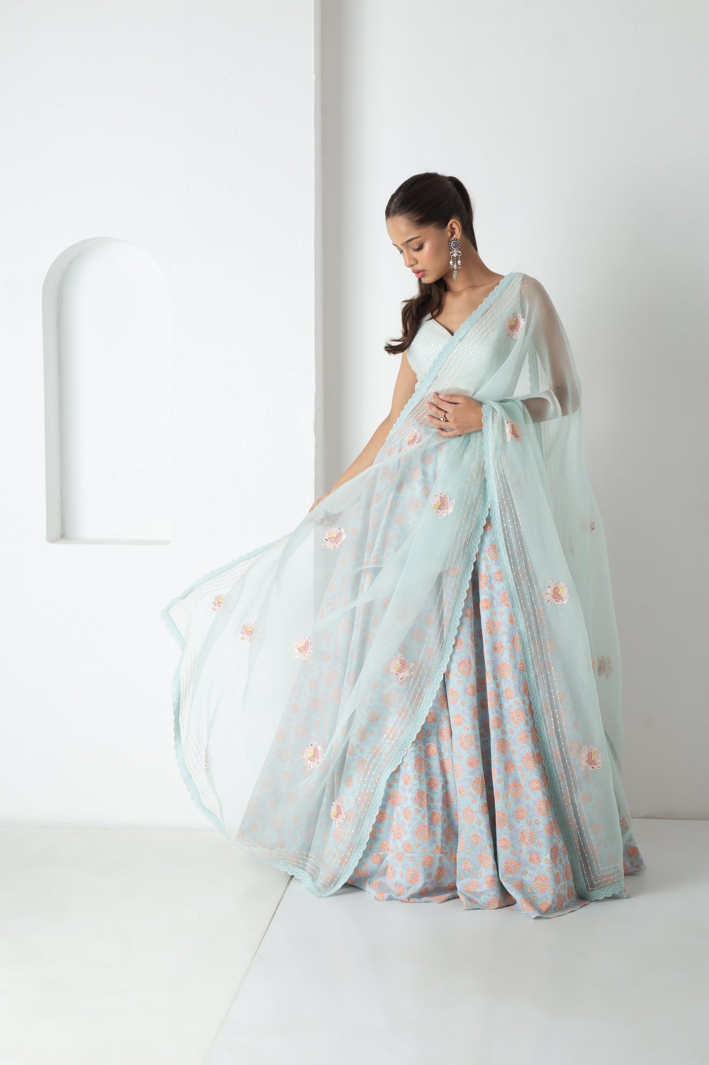 Zaina Lehenga Aqua