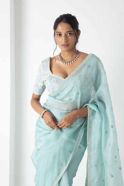Zoa Saree Baby Blue