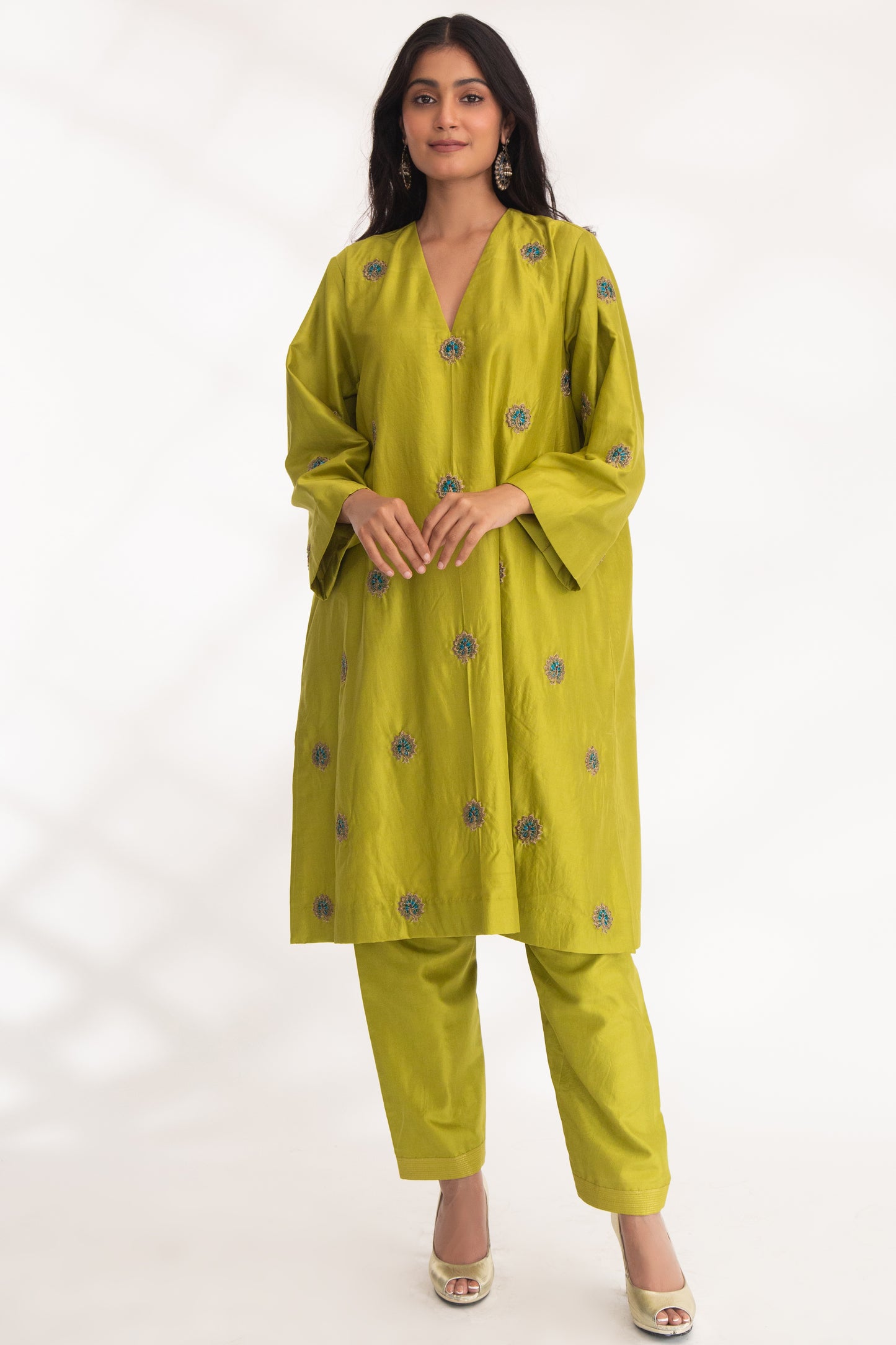 Devya Kurta Set Mango Green