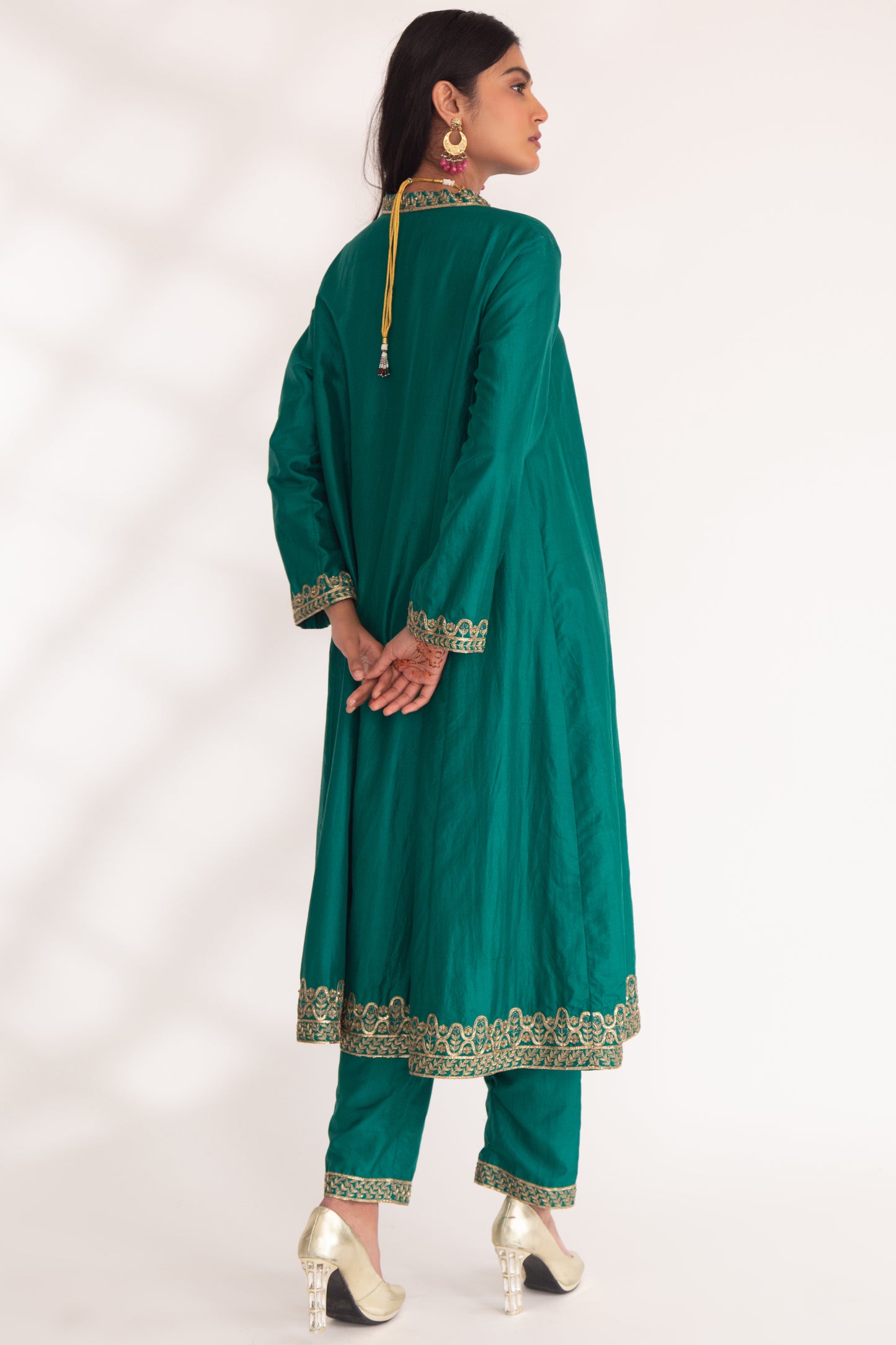 Dhriti Kurta Set Emerald Green