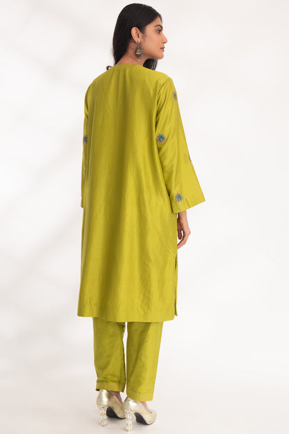 Devya Kurta Set Mango Green