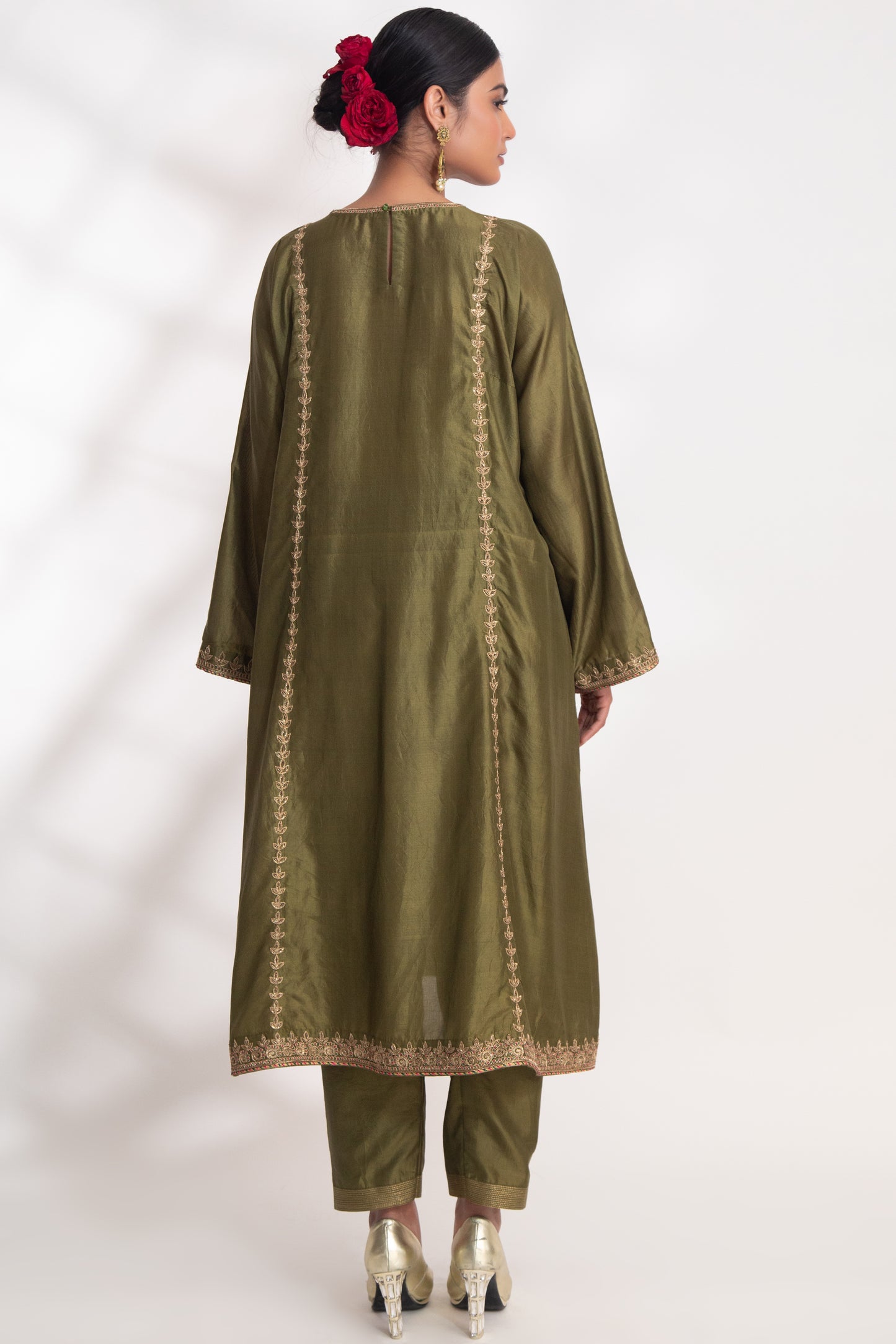 Kanak Kurta Set Henna Green