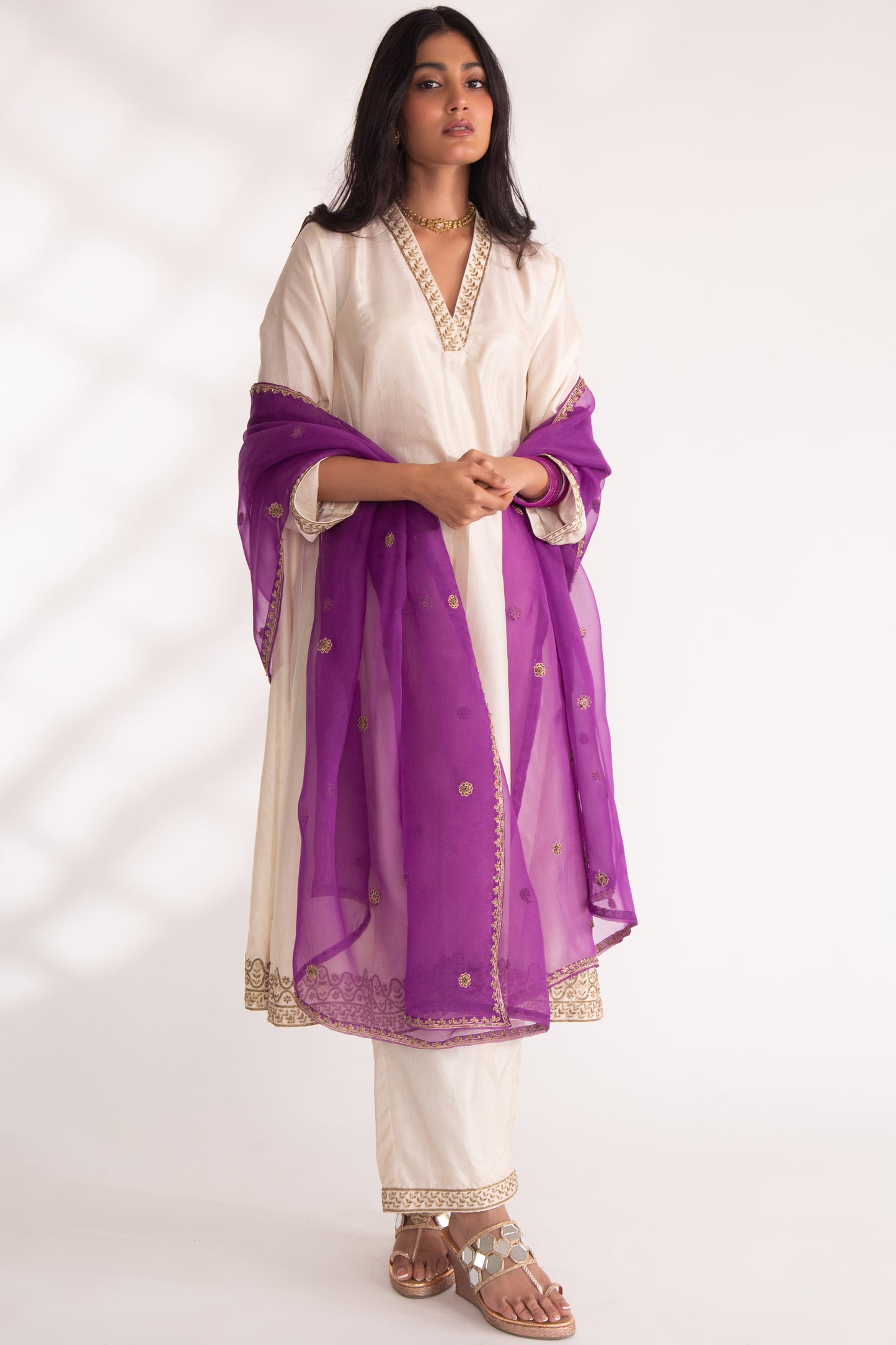 Dhriti Kurta Set Ivory