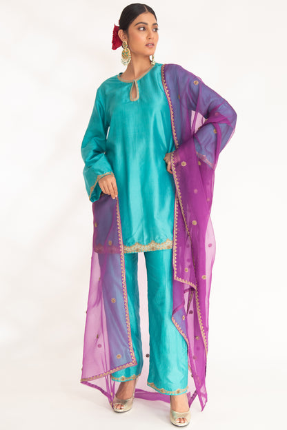 Lekha Kurta Set Firozi