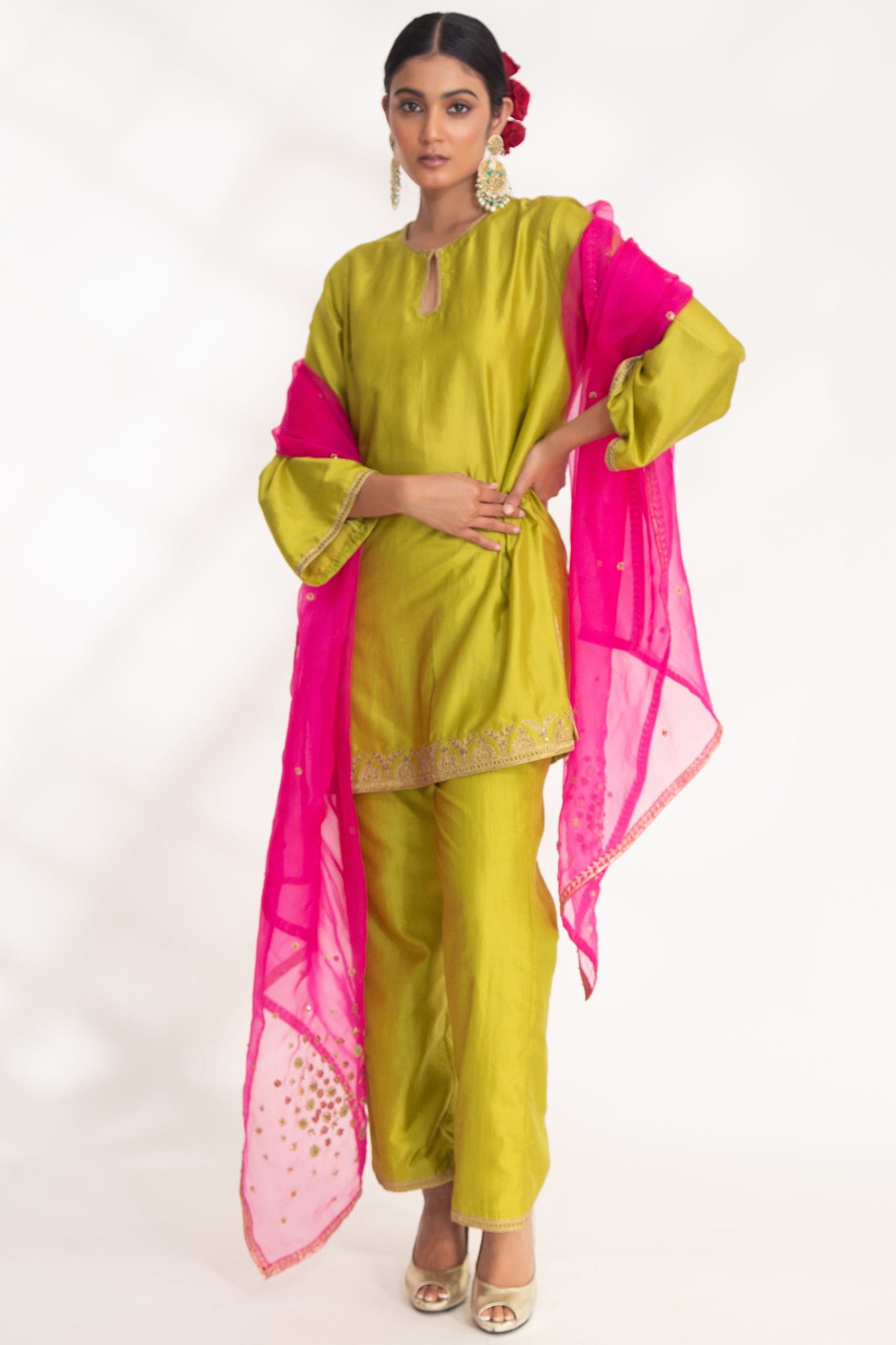 Aavya Kurta Set Mango Green