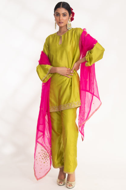 Aavya Kurta Set Mango Green