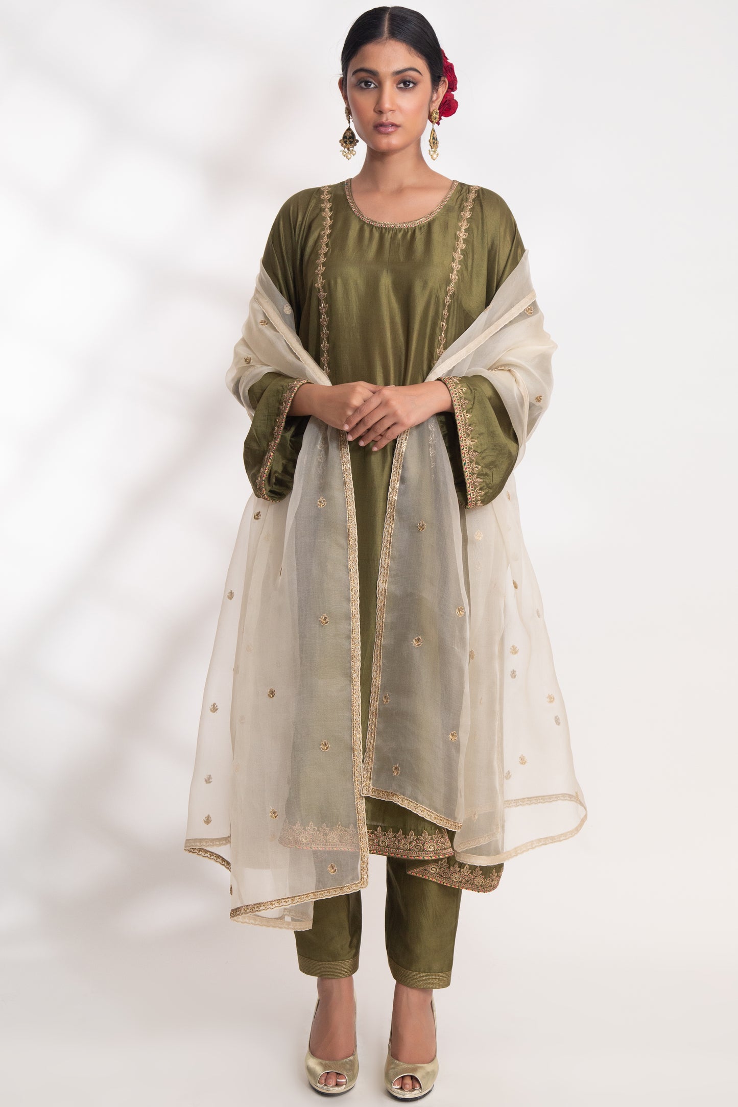 Kanak Kurta Set Henna Green