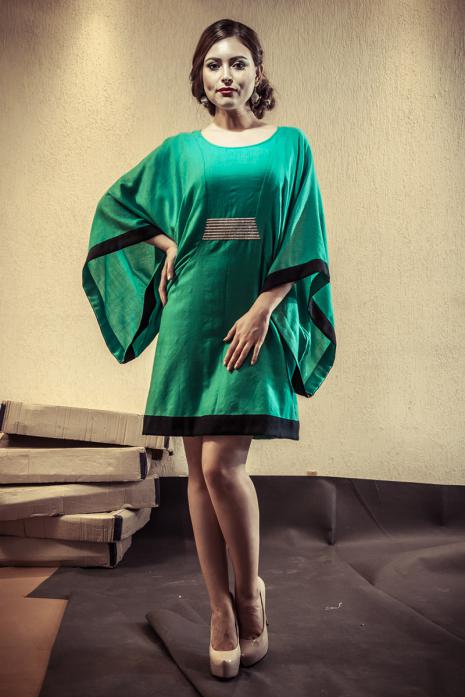 Kimono Sleeve Tunic Green