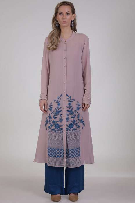 Iris Kurta Set Muave,Cobalt Blue