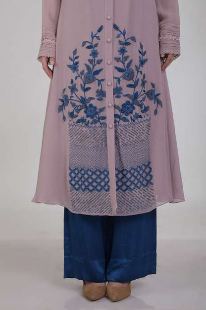 Iris Kurta Set Muave,Cobalt Blue