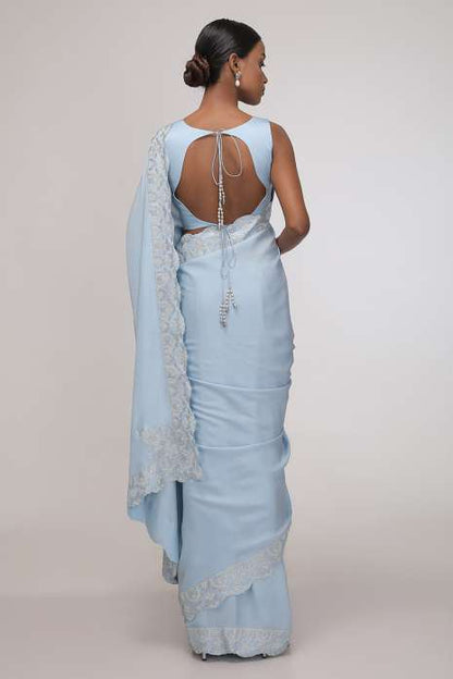 Cerulean haze Saree (Powder Blue)