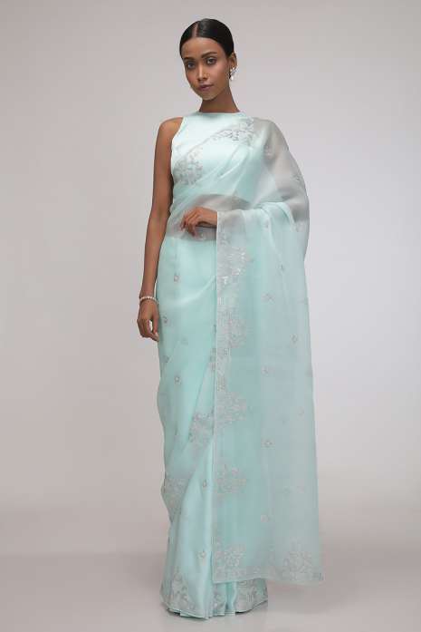 Ethereal Mist Saree (Soft Mint)