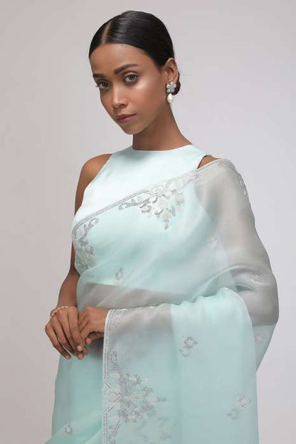 Ethereal Mist Saree (Soft Mint)