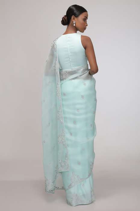 Ethereal Mist Saree (Soft Mint)