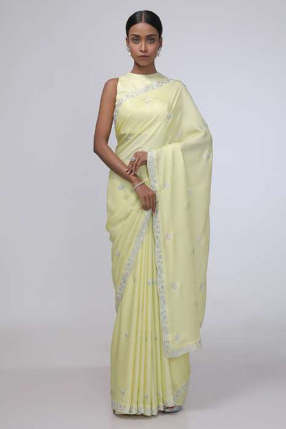 Pure Primrose Saree (Pastel Olive)