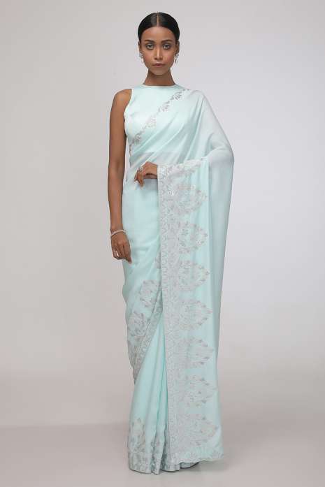 Cerulean haze Saree (Powder Blue)