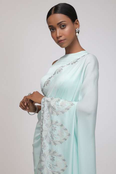 Cerulean haze Saree (Powder Blue)