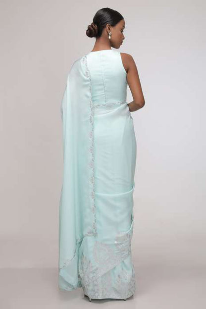 Cerulean haze Saree (Powder Blue)