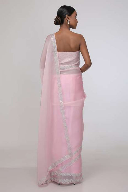 Vintage Blush Saree (Soft Pink)